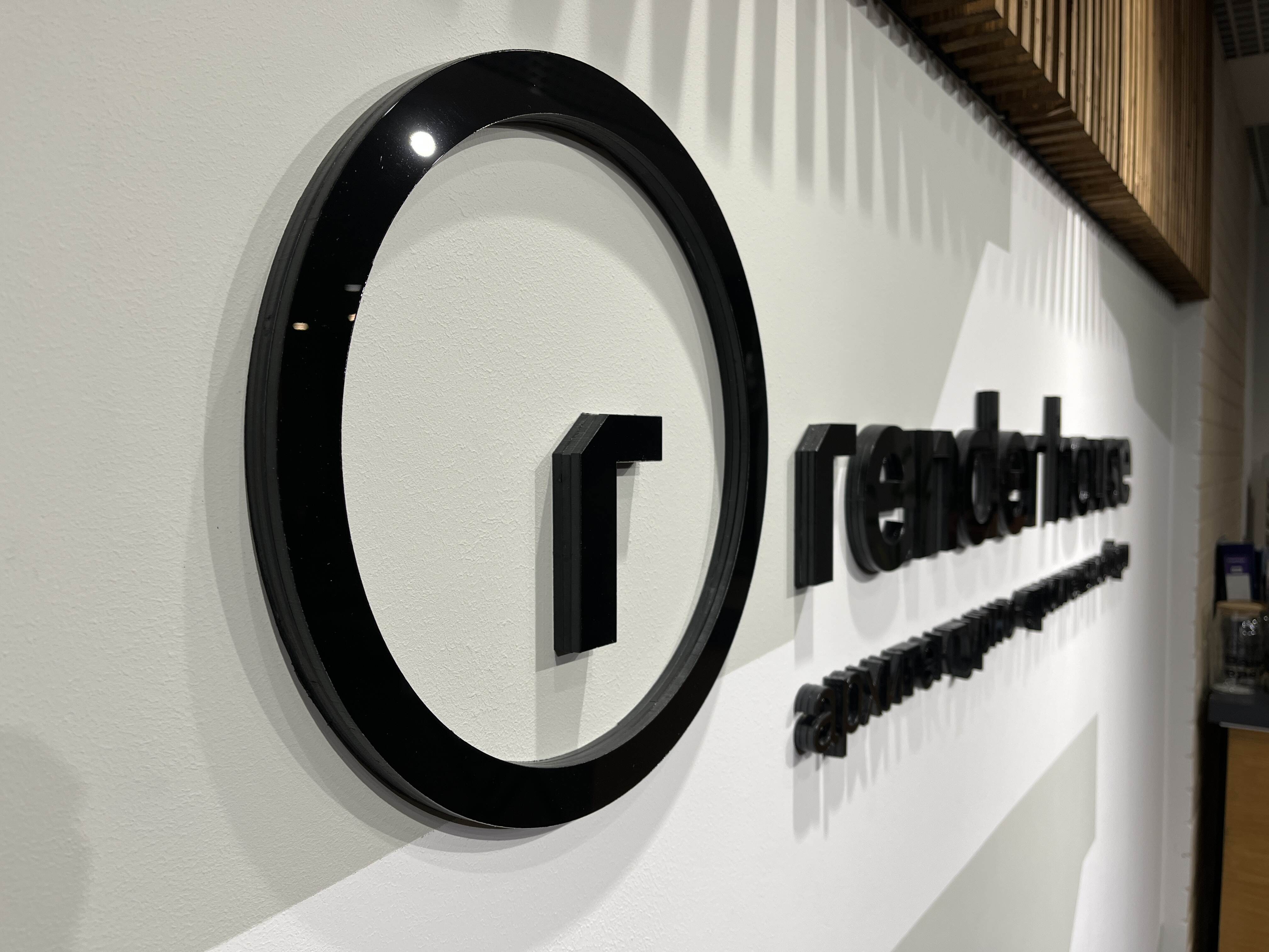 Лазерная резка полистирола - черный логотип